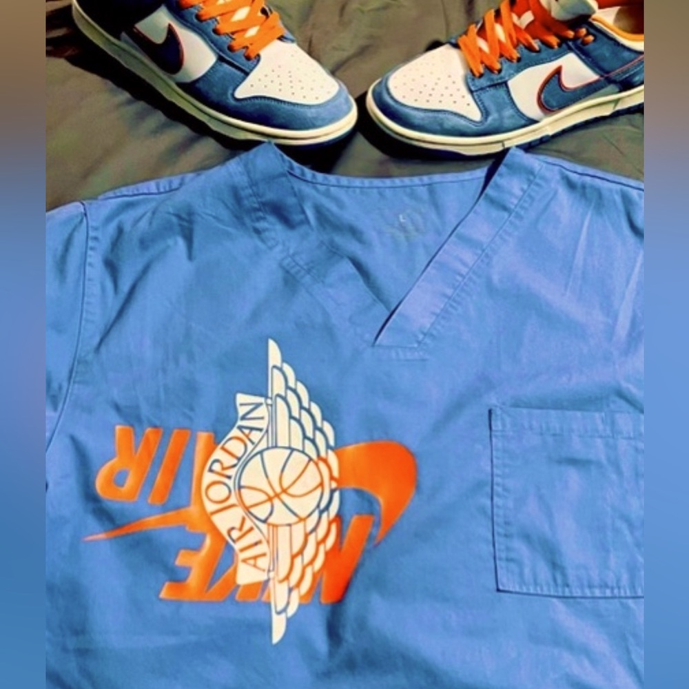Futura - Jordan wings Customized Mens scrub shirt